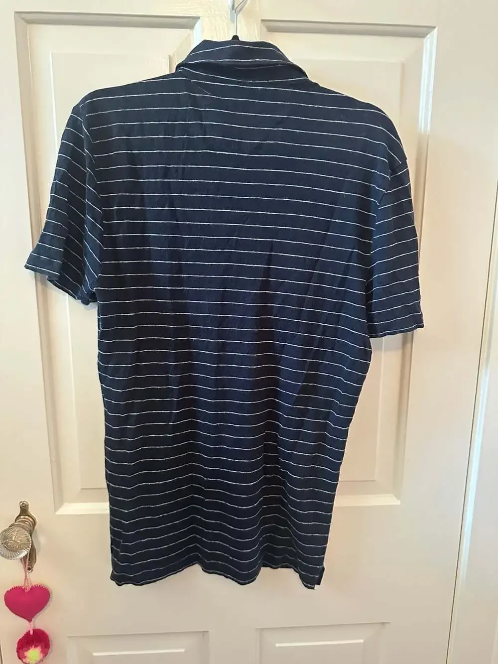 Banana Republic Men’s Blue Striped Linen Polo Shirt